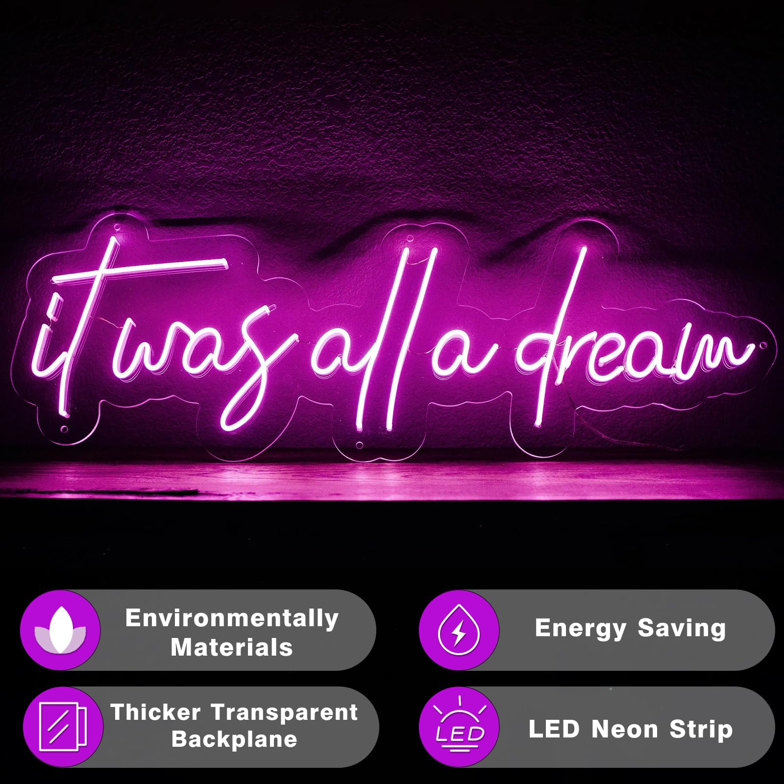 Amazon.co.jp: FARNEW it was All a Dream ネオンサイン フレックスLED